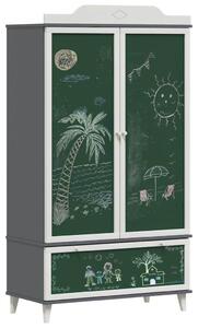 VidaXL Armadio lavagna ROROS grigio e bianco 90 x 45 x 165 cm