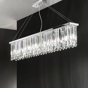 Ondaluce - Lampadario in cristallo sospeso con cavo BATIDA 8xE14/10W/230V cromo lucido