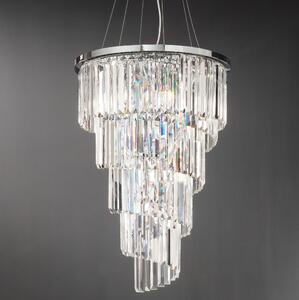 Ondaluce - Lampadario in cristallo con sospensione a cavo ALEXANDER 10xE14/10W/230V cromo lucido