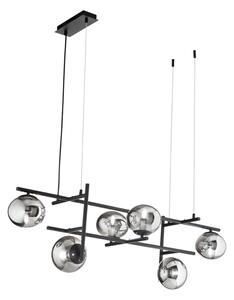 Ondaluce - Lampadario a cavo JEWEL 6xE14/10W/230V nero/fumé