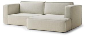 Divano angolare color crema allungabile/con contenitore (con penisola a destra/con chaise lounge) con rivestimento in ciniglia Velto – Maison de Rêve