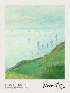 Riproduzione The Cliffs at Pourville 1882, Claude Monet