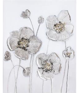 Quadro silver flowers 80x100cm Agave