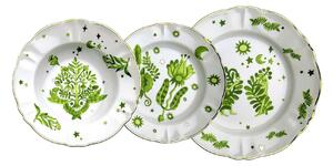 Set 3 piatti Floreale verde tavola scomposta Bitossi Home