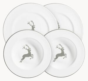 Set di 4 stoviglie fatte a mano Grauer Hirsch, 2 persone
