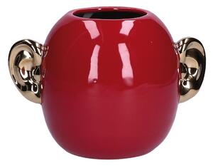 PENSAMI Vaso Orecchie Rosso E Oro In Stoneware Rituali Domestici