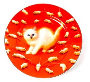Piatto In Porcellana Toiletpaper Kitten