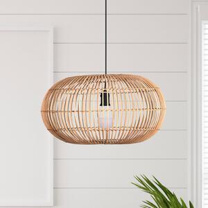 Searchlight Lampada a sospensione Bali, Ø 48 cm, rattan, legno chiaro, E27