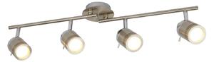 Searchlight Faretto da soffitto Samson, colore argento, metallo, a 4 luci, IP44