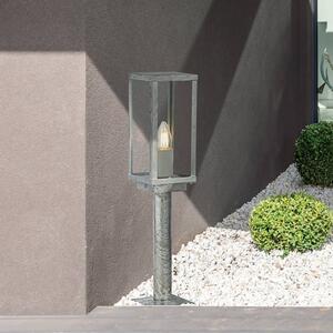 Searchlight Lampioncino Box II, altezza 50 cm, argento/chiaro, vetro, IP44