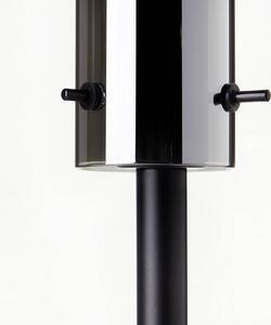Brilliant Lampada da tavolo Glasini, altezza 49,5 cm, grigio fumo/nero, vetro
