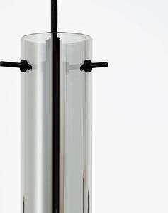 Brilliant Lampada a sospensione Glasini, Ø 14,5 cm, grigio fumo, vetro