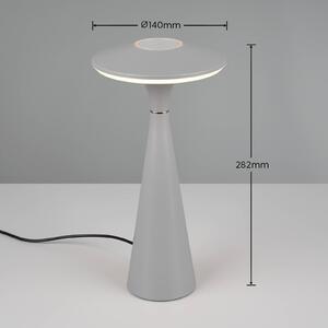 Reality Leuchten Lampada da tavolo LED Torrez, grigio, altezza 28,5 cm, CCT