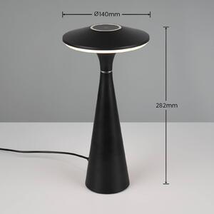 Reality Leuchten Lampada da tavolo LED Torrez, nera, altezza 28,5 cm, CCT
