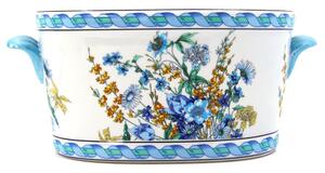 Cachepot Grande Blue Flower in Ceramica - Made in Italy - Royal
