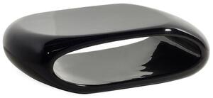 Tavolino da caffè Nero sintetico ovale ripiano alto lucido novità moderno minimalista Beliani