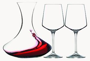 Set decanter e bicchieri da vino in cristallo Aria 3 pz