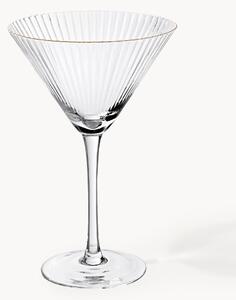 Set di 4 bicchieri da Martini in vetro soffiato con bordo dorato Aleo