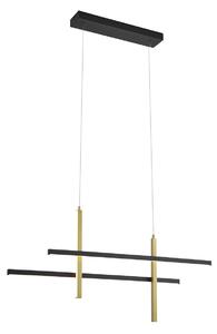 Lampada a sospensione di design H nera con oro con LED dimmerabile a 3 livelli - Joy