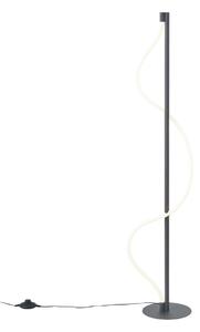 Lampada da terra moderna nera con LED dimmerabile a 3 livelli - Twirl
