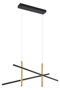 Lampada a sospensione di design X nera con oro con LED dimmerabile a 3 livelli - Joy