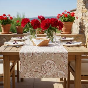 Runner Peonie rosse 50x150 cm Made in Italy