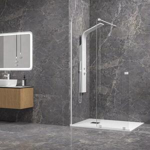 Kamalu box doccia walk in scorrevole 120 cm profilo bianco | knm4000w-b
