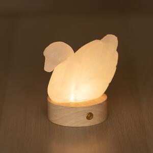 Lampada di Sale Himalayano a batteria Bianco naturale a forma di Cigno 600gr