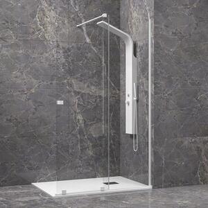 Kamalu doccia walk in con anta scorrevole 130 cm profilo bianco | knm4000w-b