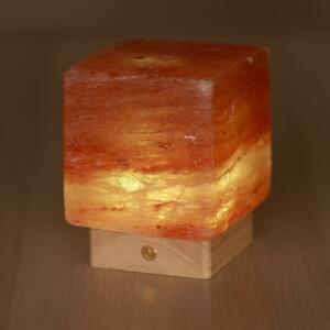 Lampada di Sale Himalayano a batteria Rosa naturale a forma di Cubo 2Kg