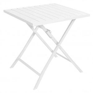 Tavolo pieghevole alabama 70 x 70 con struttura in alluminio bianco, Bianco