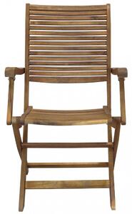Poltrona Riviera con braccioli - Sedia in legno di Acacia Marrone 55 x 64 x 94 cm H