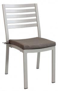 Sedia Formentera con cuscino - Alluminio e Tessuto, cm 46 x 62 x 84 h, Tortora