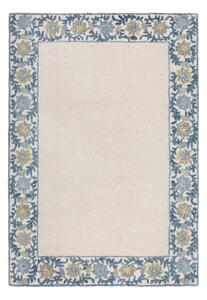 Tappeto blu/avorio in misto lana tessuto a mano 120x170 cm Myla Floral Frame – Flair Rugs