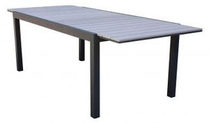 Tavolo Pental 180/240 x 100 - Tavolo da Esterno Allungabile con Struttura in Alluminio e Piano in polywood, Antracite
