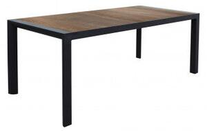 Tavolo Carson 195 x 90 - Struttura in alluminio con piano in ceramica effetto legno, Antracite