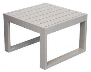 Tavolino quadrato Cuba 45 x 45 con struttura in alluminio verniciato, Tortora