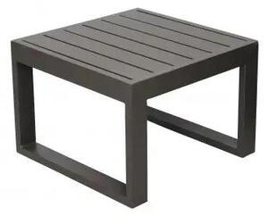 Tavolino quadrato Cuba 45 x 45 con struttura in alluminio verniciato, Taupe