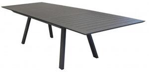Tavolo rettangolare Zante allungabile 200/300 x 110 in alluminio, Taupe