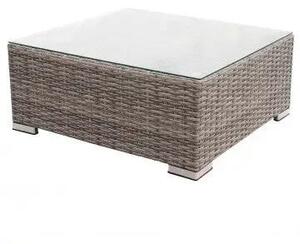 Tavolino Copacabana struttura in alluminio, wicker grigio Dimensioni: cm 73 x 68 x 30 h