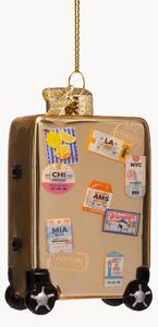 Addobbo di Natale in vetro soffiato Gold Suitcase