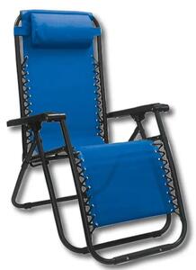 Sdraio reclinabile Zero Gravity con cuscino - struttura in acciaio, Blu