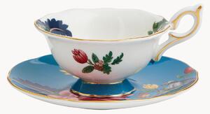 Tazza e piattino in Fine Bone China Wonderlust Sapphire Garden
