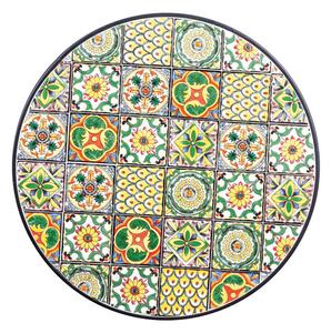 Tavolo da giardino in ceramica e ferro con mosaico Naxos Ø60 x 75h