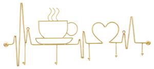 Appendiabiti da Muro Breakfast Oro 60x3,8x26,7 cm in Metallo Oro