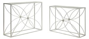 Console Paradise Coppia 100x30x78 cm in Metallo e Vetro Argento