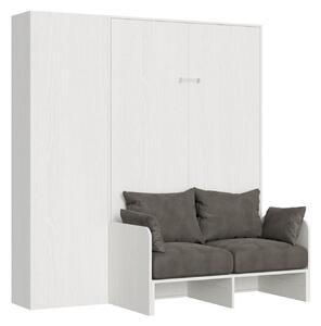 Letto 1 Piazza e Mezzo a Scomparsa Salvaspazio con Sofà Kentaro H210 cm Bianco