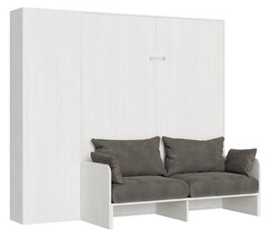 Letto Matrimoniale a Scomparsa Salvaspazio con Sofà Kentaro H210 cm Bianco