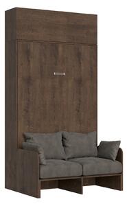 Letto 1 Piazza e Mezzo a Scomparsa Salvaspazio con Sofà Kentaro H250 cm Marrone