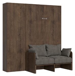 Letto 1 Piazza e Mezzo a Scomparsa Salvaspazio con Sofà Kentaro H210 cm Marrone